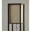 Homeroots Floor Lamp with Walnut Wood Storage Shelves 372526